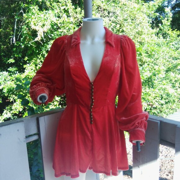 Free People One Carnaby Velvet Romper Shorts Jumpsuit Women 0 - Picture 4 of 14